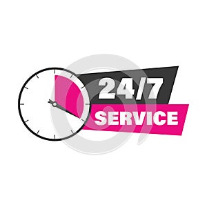 24-7 open concept. Support service icon