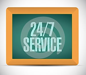 24-7 service chalkboard sign concept