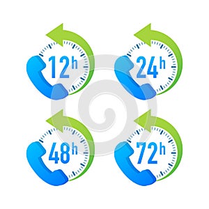 24-7 service concept. 24-7 open. sketch icon. Support service icon. Vector stock illustration