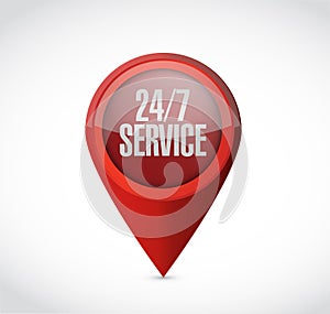 24-7 service pointer sign concept illustration