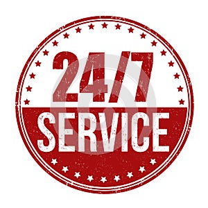 24/7 service sign or stamp