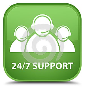 24/7 Support (customer care team icon) special soft green square