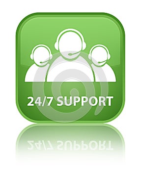 24/7 Support (customer care team icon) special soft green square