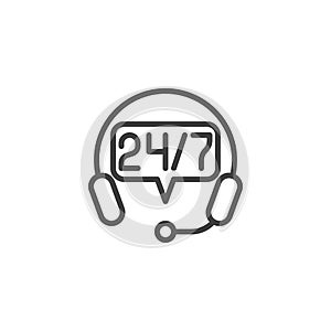 24 7 support line icon