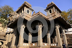 24 Feb 2024, Exterior View of the scenic tourist place Maheshwar fort or Ahilya fort in Madhaya pradesh in India. this monument on