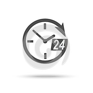 24 hour assistance clock icon