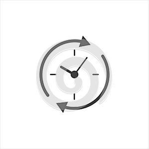 24 hour assistance , clock Icon Isolated on White Background