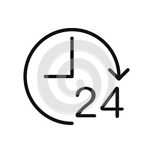 24 Hour Clock glyph vector icon