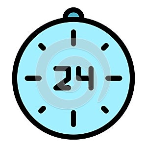 24 hour clock icon vector flat