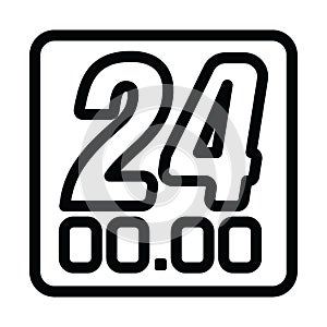 24 hour clock icon. Vector illustration decorative design