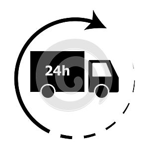 24-hour delivery icon illustration vector