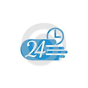 24 hour fast delivery service symbol vector