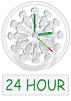 24 Hour People Working Clock_eps