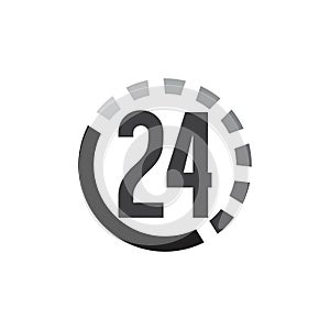 24 hour process symbol vector