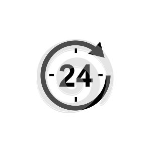 24 hour round the clock icon logo