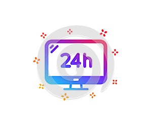 24 hour service icon. Call support sign. Vector