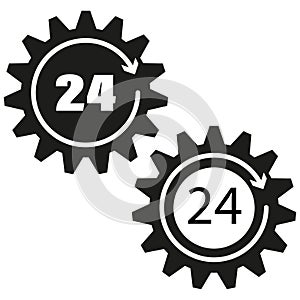 24 hour service icon. Vector illustration. EPS 10.