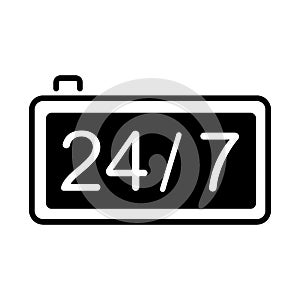 24 hours and 7 days icon. Vector illustration decorative design