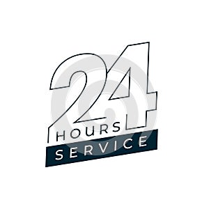 24 hours availability for service and support concept poster