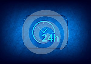 24 hours clock icon abstract digital design blue background