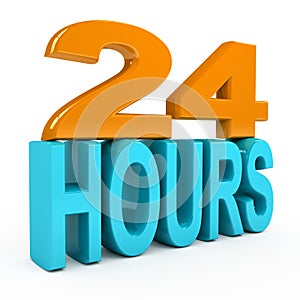 24 hours concept over white background