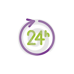 24 hours icon. Vector illustration decorative design