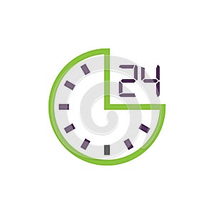 24 hours icon. Vector illustration decorative design