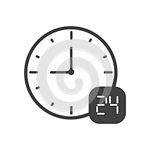 24 hours icon. Vector illustration decorative design