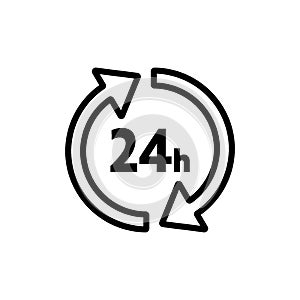 24 hours icon. Vector illustration decorative design