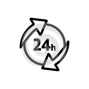 24 hours icon. Vector illustration decorative design