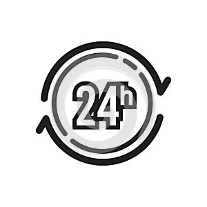 24 hours icon. Vector illustration decorative design