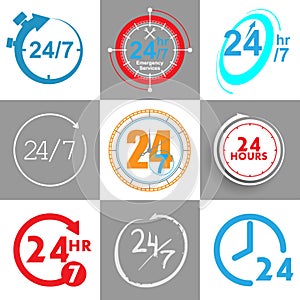 24 hours logo elements