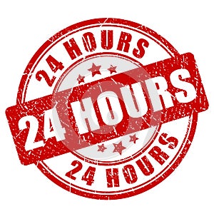 24 hours red rubber stamp