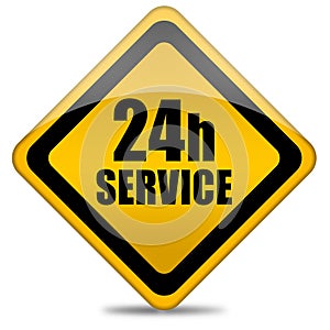 24 hours service sign photo