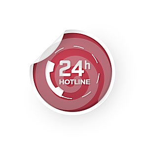 24 hours of support icon sticker