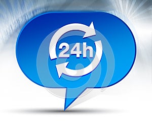 24 hours update icon blue bubble background