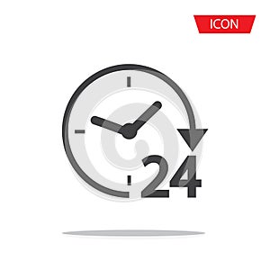 24 hours vector icon isolated on background