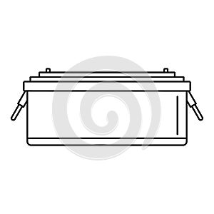 24 volt car battery icon, outline style