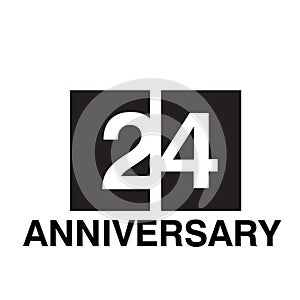 24 Year Anniversary Celebration Vector Template Design Illustration