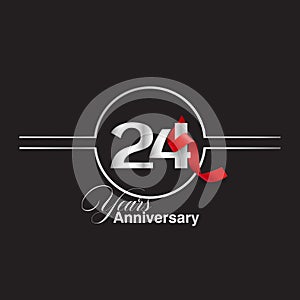 24 Year Anniversary celebration Vector Template Design Illustration