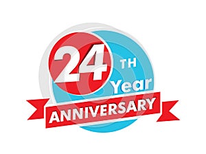 24 years anniversary logotype. Celebration 24th anniversary celebration design