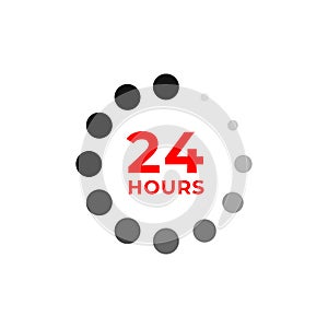 24h color icon and time concept