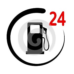 24h fuel dispenser icon