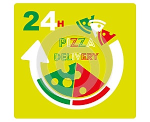 24H PIZZA DELIVERY VECTOR