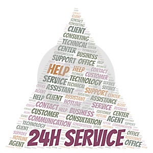 24h Service word cloud.