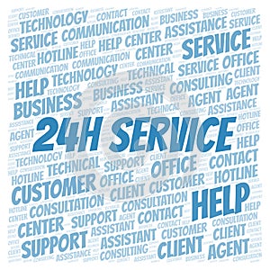 24h Service word cloud