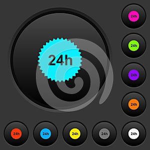 24h sticker dark push buttons with color icons
