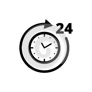 24h working time black icon