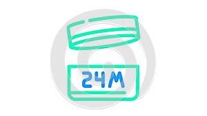 24m period after opening package color icon animation
