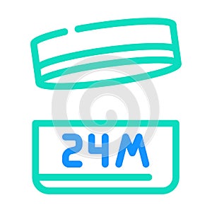 24m period after opening package color icon vector illustration